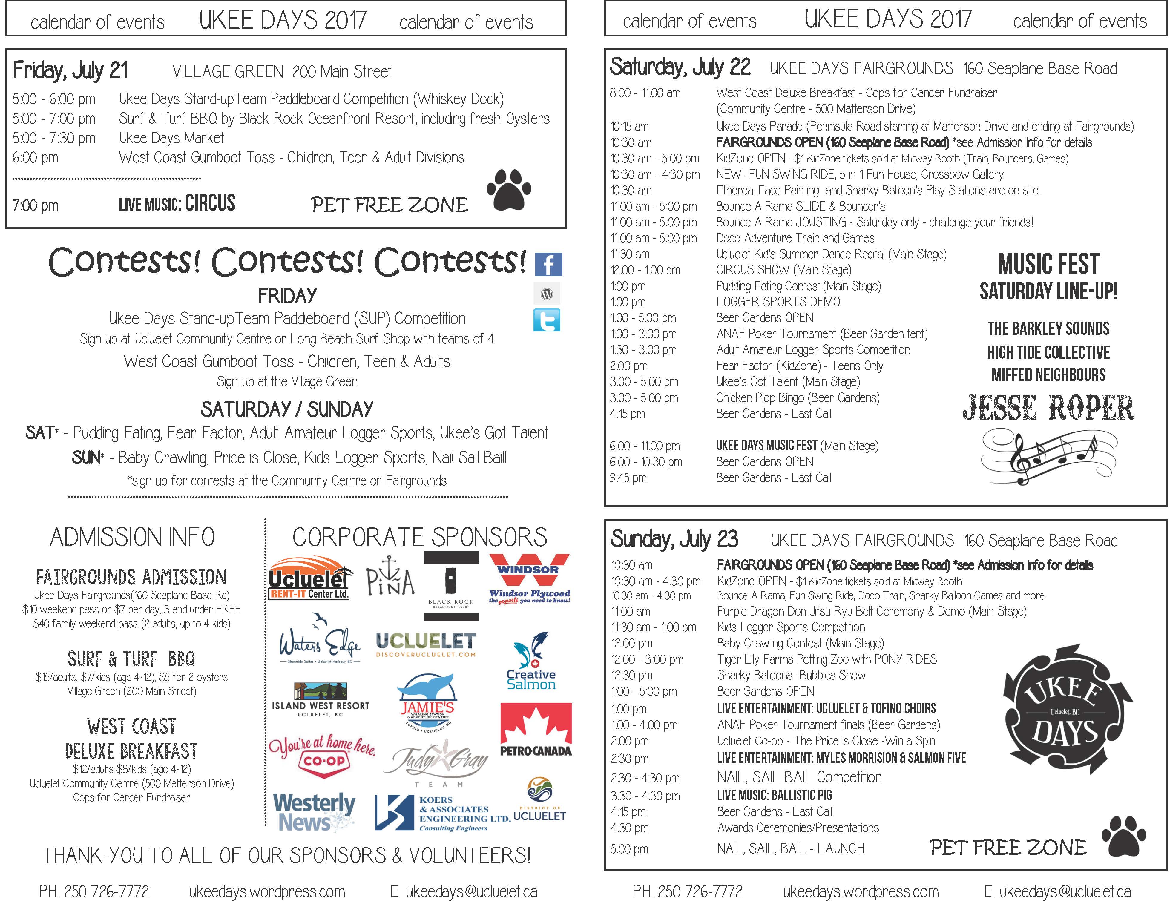 2017 Ukee Days schedule for web